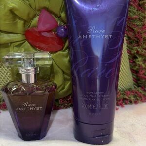 Avon NIB Rare Amethyst Body Lotion and Perfume Set  Price is for the set
